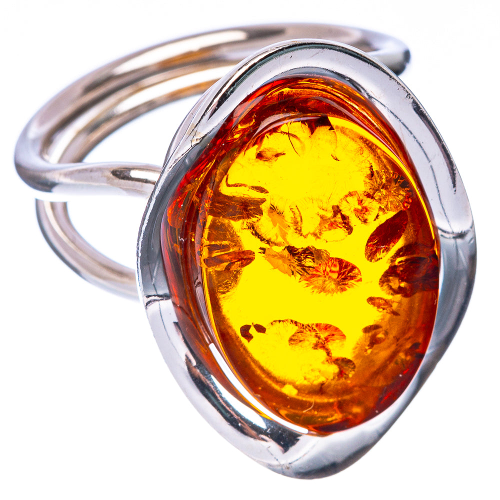 Baltic Amber Ring Size 8.25 (925 Sterling Silver) R1852
