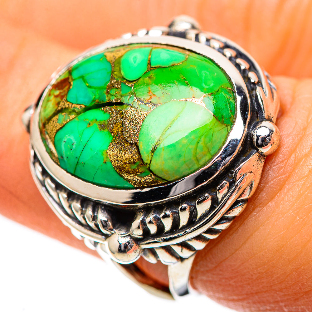 Green Copper Composite Turquoise Ring Size 6.5 (925 Sterling Silver) RING139233