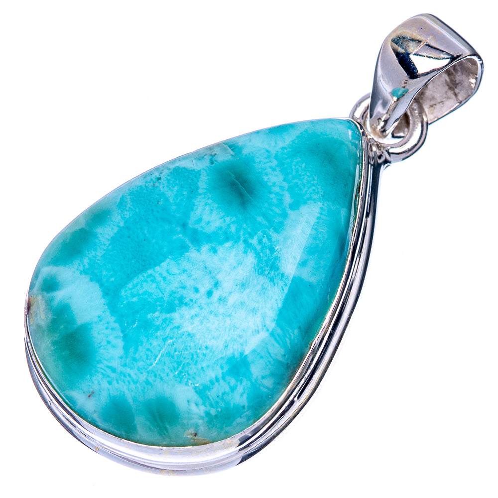 Larimar Pendant 1 1/2" (925 Sterling Silver) P41105