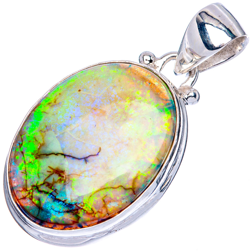 Rare Sterling Opal Pendant 1 1/4" (925 Sterling Silver) P41631