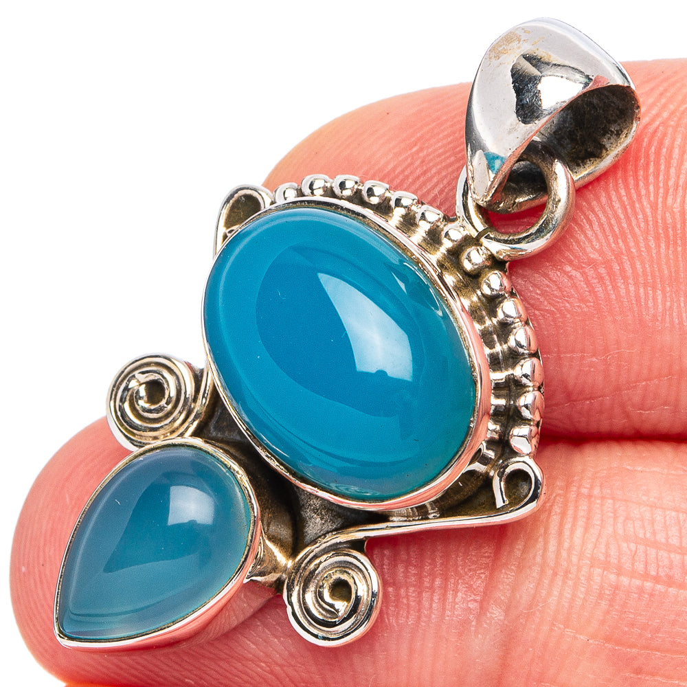 Chalcedony Pendant 1 3/8" (925 Sterling Silver) P45472