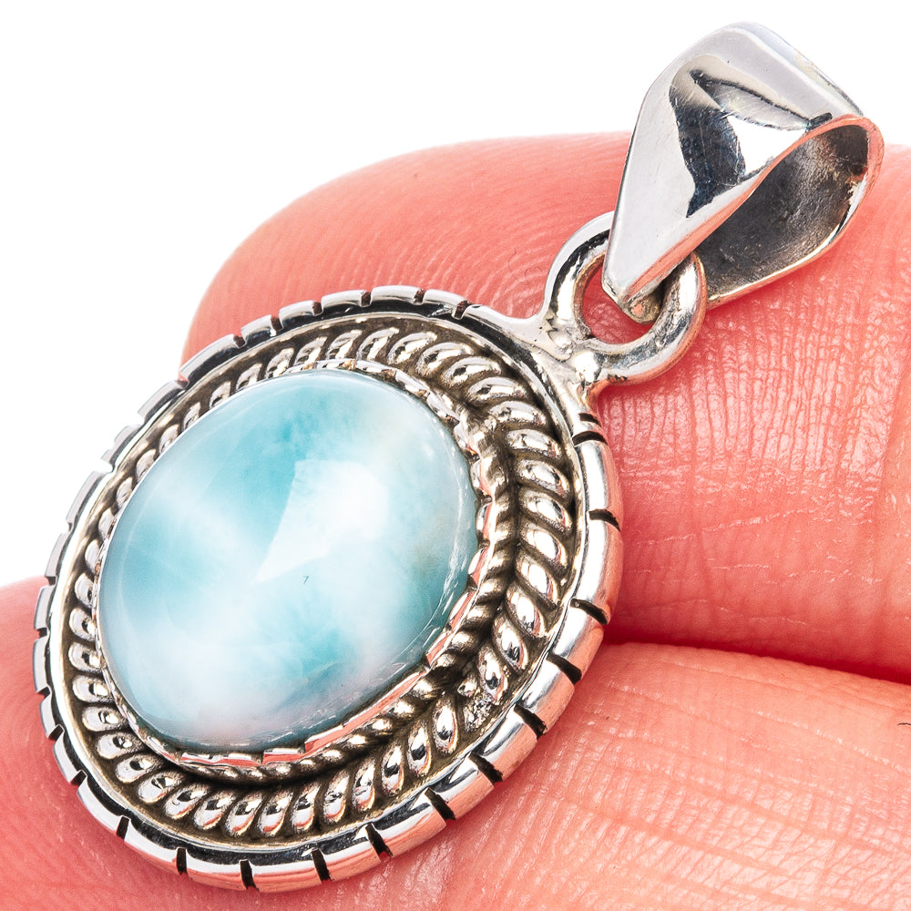 Larimar Pendant 1 1/8" (925 Sterling Silver) P41733