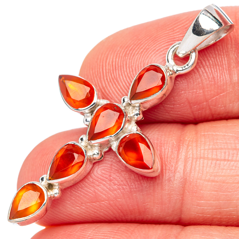 Carnelian Cross Pendants 1 5/8" (925 Sterling Silver) P42364