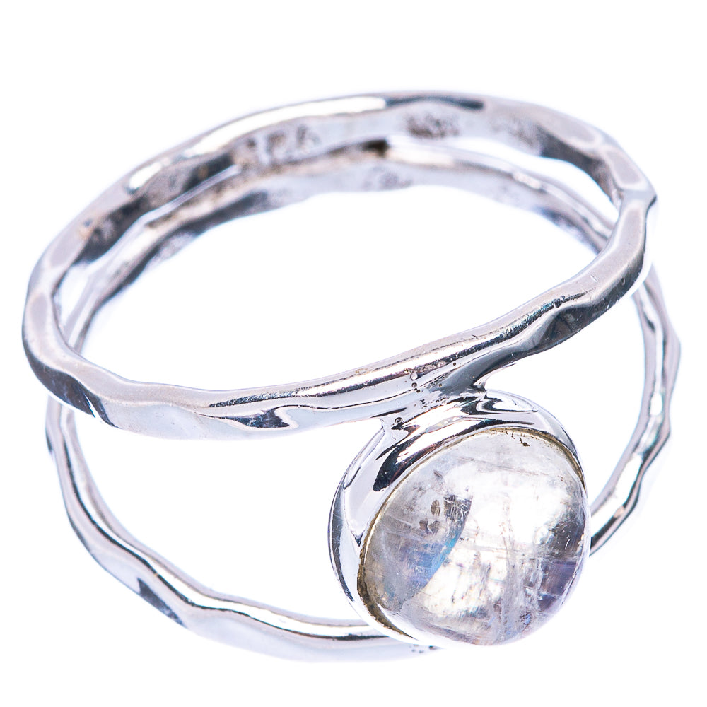 Rainbow Moonstone Dainty Ring Size 6.75 (925 Sterling Silver) R5837
