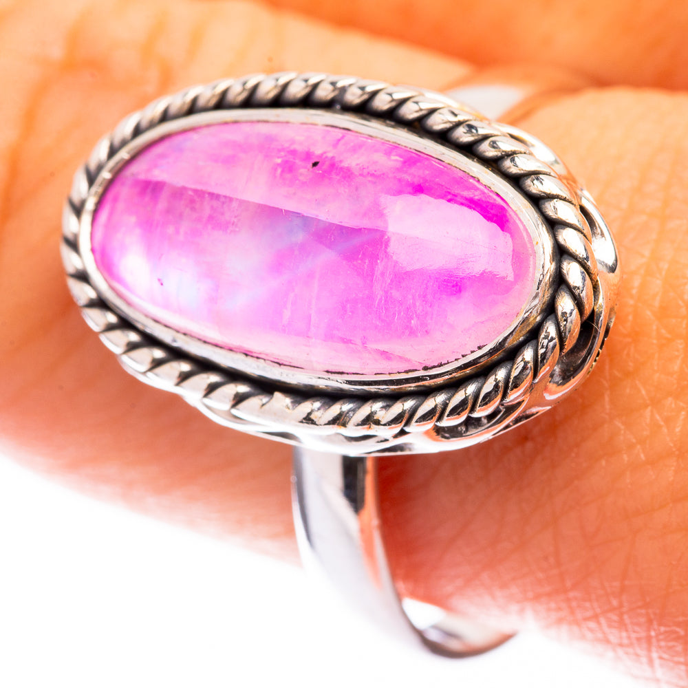 Pink Moonstone Ring Size 10.25 (925 Sterling Silver) R141289