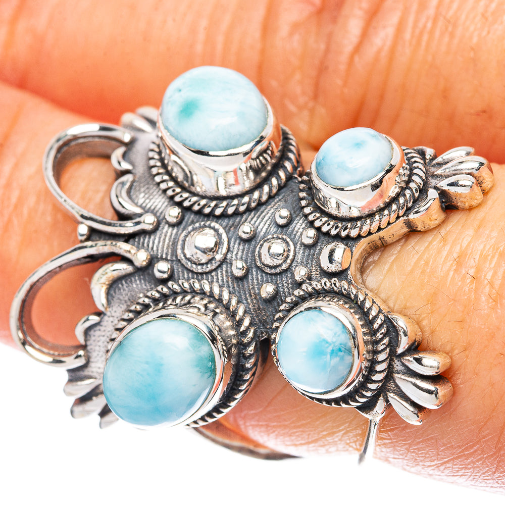 Larimar Large Butterfly Ring Size 7 (925 Sterling Silver) R3398
