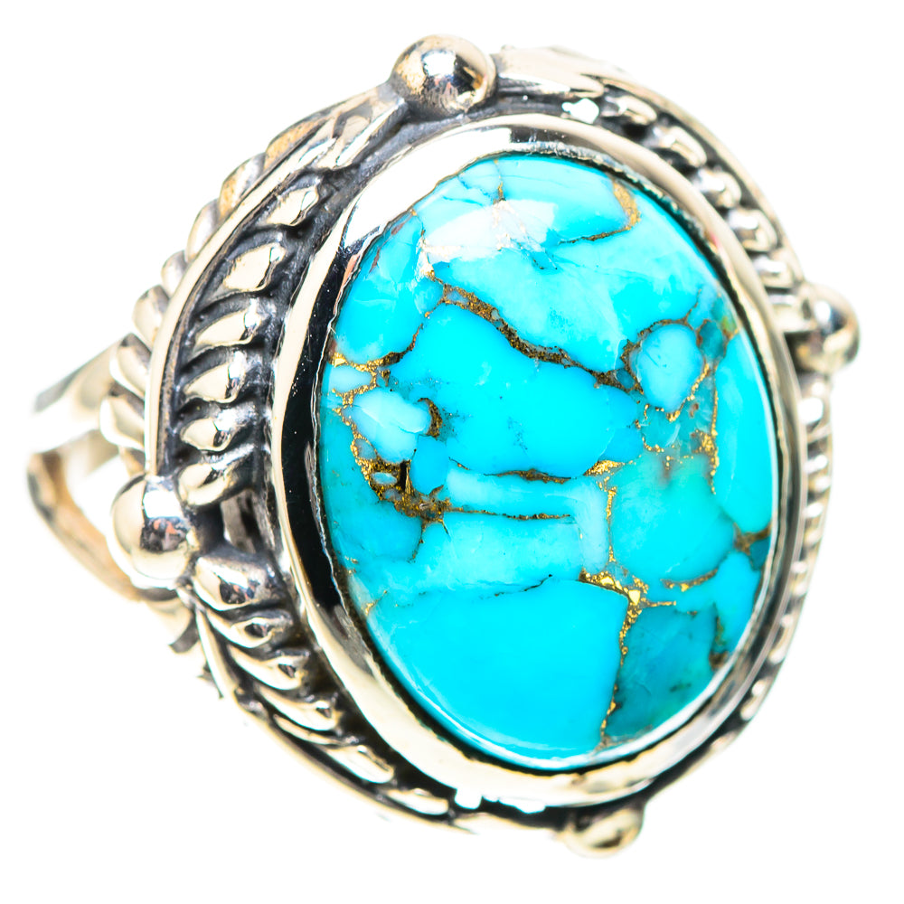 Blue Copper Composite Turquoise Ring Size 6.5 (925 Sterling Silver) RING138767