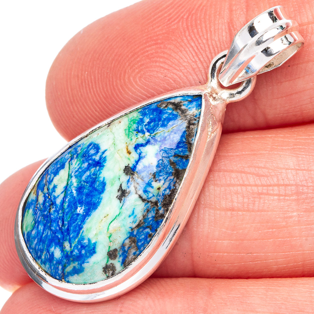 Azurite Pendant 1 1/2" (925 Sterling Silver) P40514