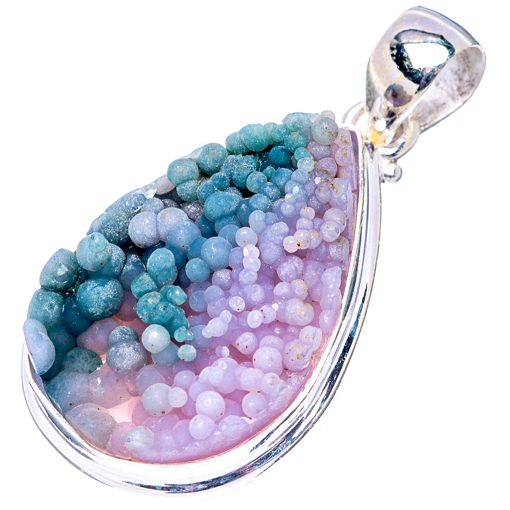 Rare Grage Agate Pendant 1 5/8" (.925 Sterling Silver)