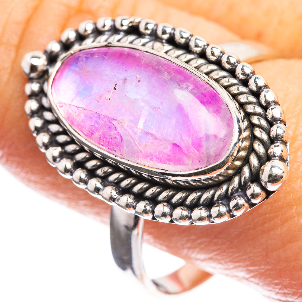 Pink Moonstone Ring Size 11.25 (925 Sterling Silver) R143143
