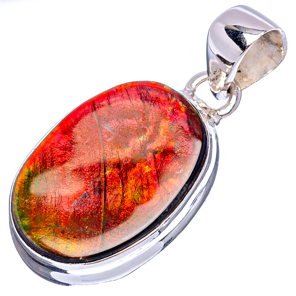 Rare Canadian Ammolite Pendant 1 1/4" (.925 Sterling Silver)