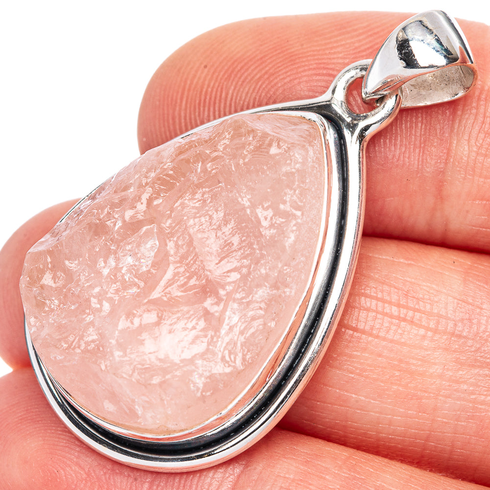 Rose Quartz Pendant 1 1/2" (925 Sterling Silver) P41672