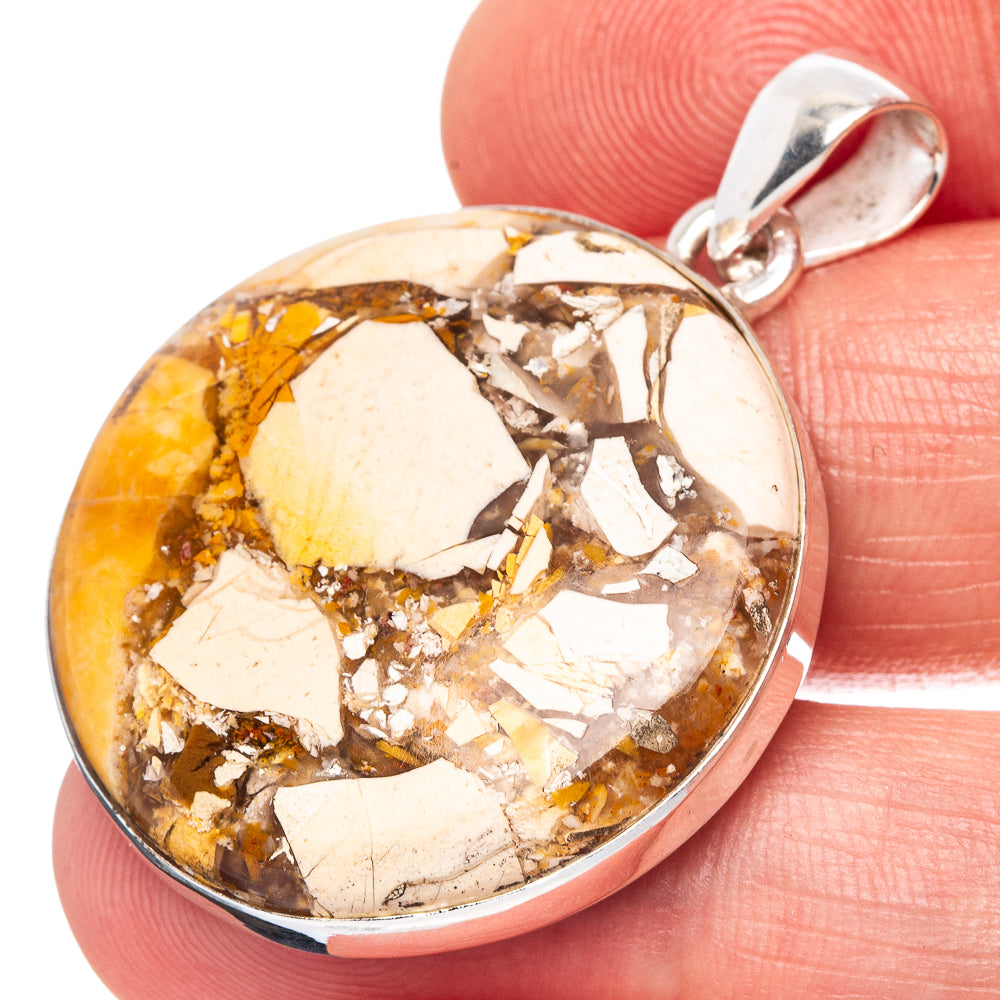 Brecciated Mookaite Pendant 1 1/2" (925 Sterling Silver) P43053