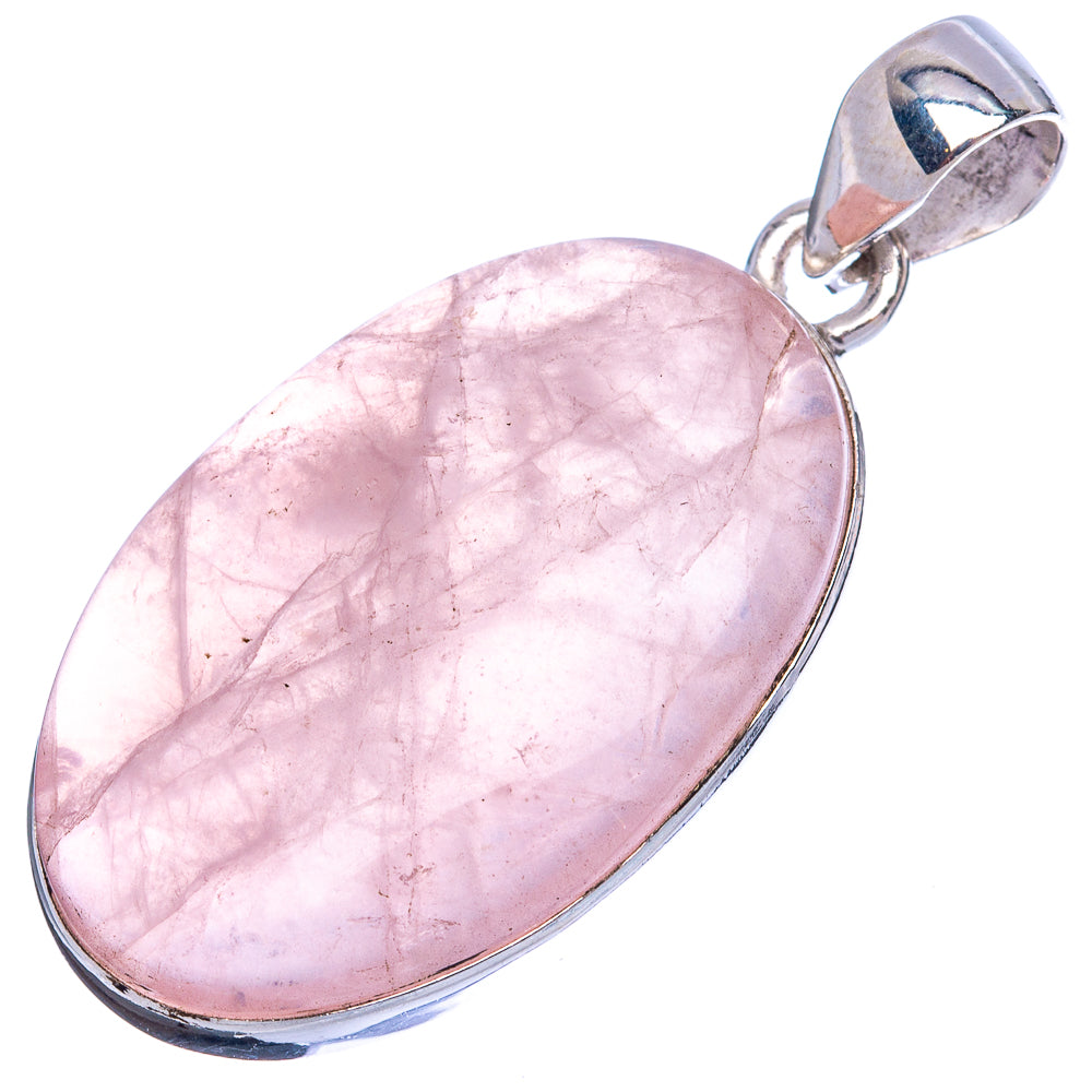 Rose Quartz Pendant 1 1/2" (925 Sterling Silver) P42150