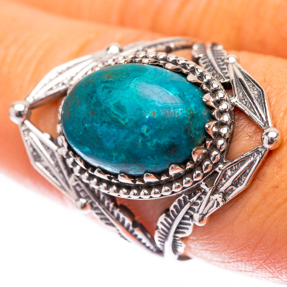 Chrysocolla Ring Size 8.5 (925 Sterling Silver) R140504