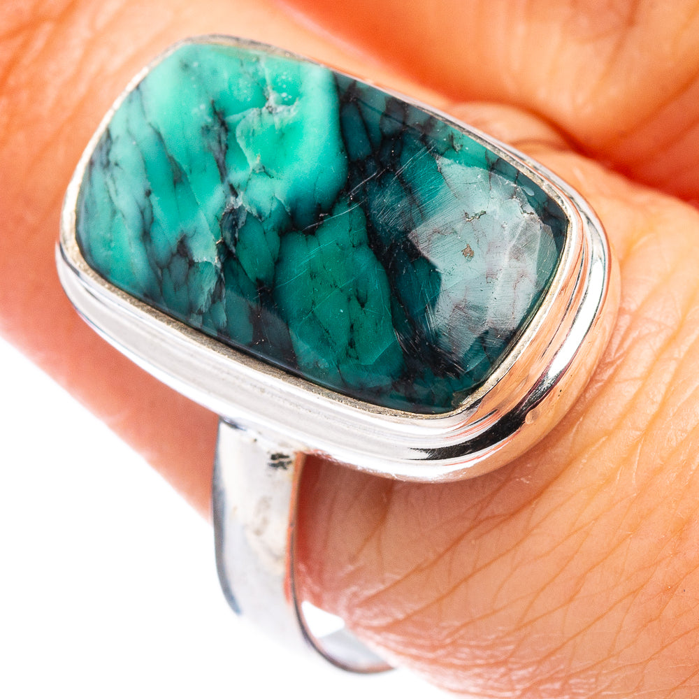 Black Bridge Variscite Ring Size 8.75 (.925 Sterling Silver)