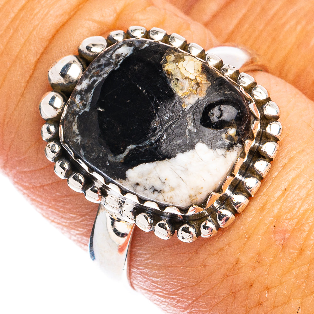 White Buffalo Turquoise Ring Size 8.75 (925 Sterling Silver) R8383