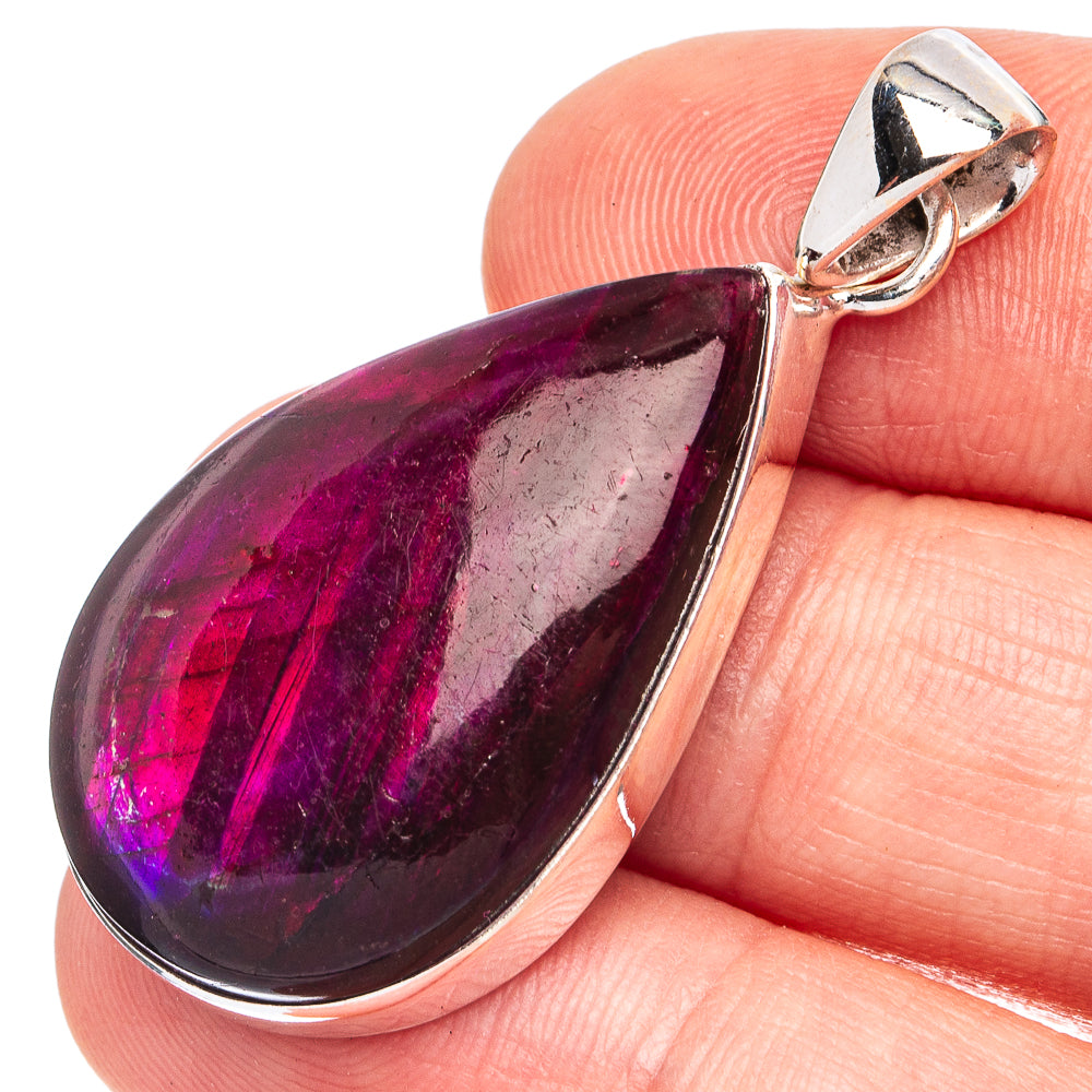 Purple Labradorite Pendant 1 5/8" (925 Sterling Silver) P45120