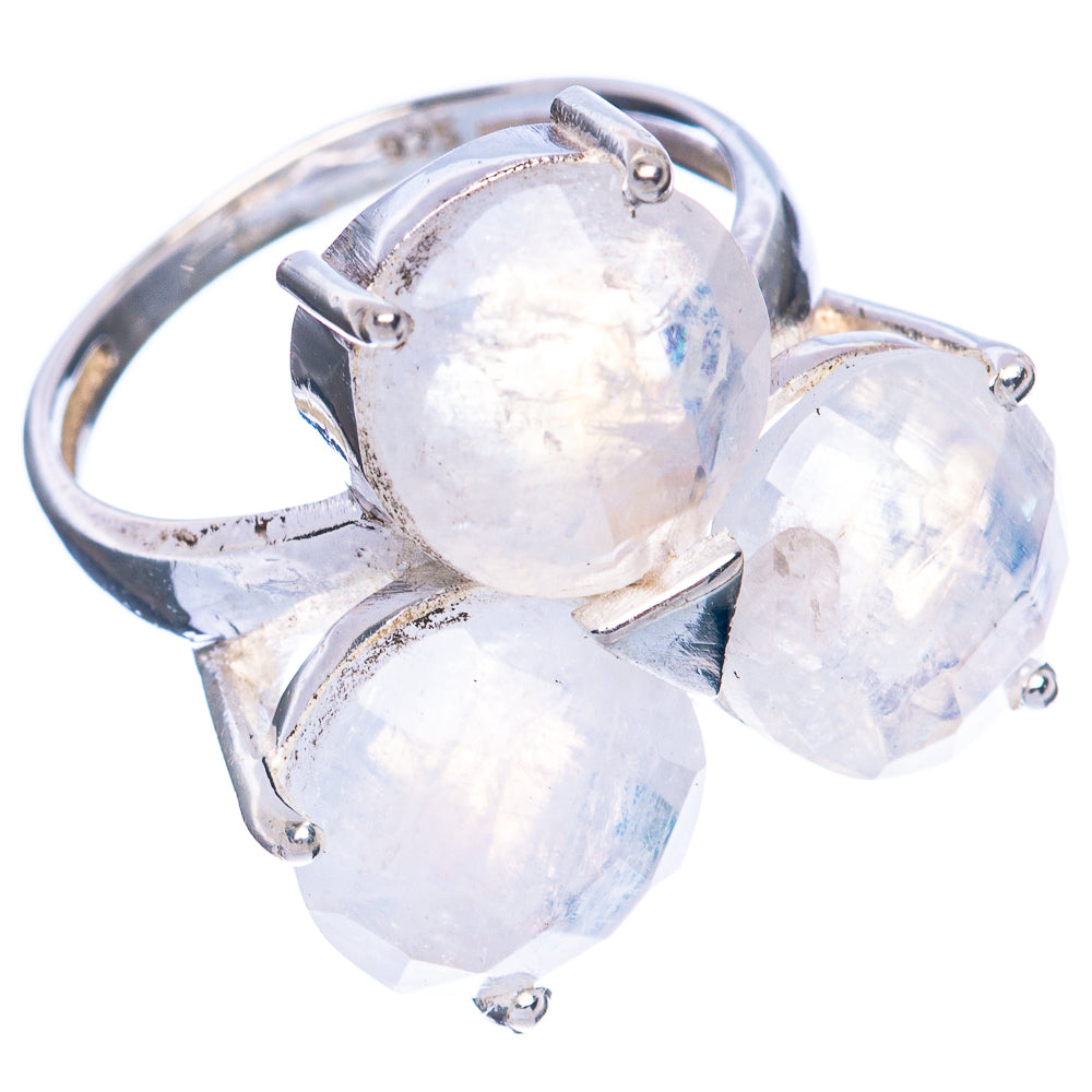 Rainbow Moonstone Ring Size 6.5 (925 Sterling Silver) R2901