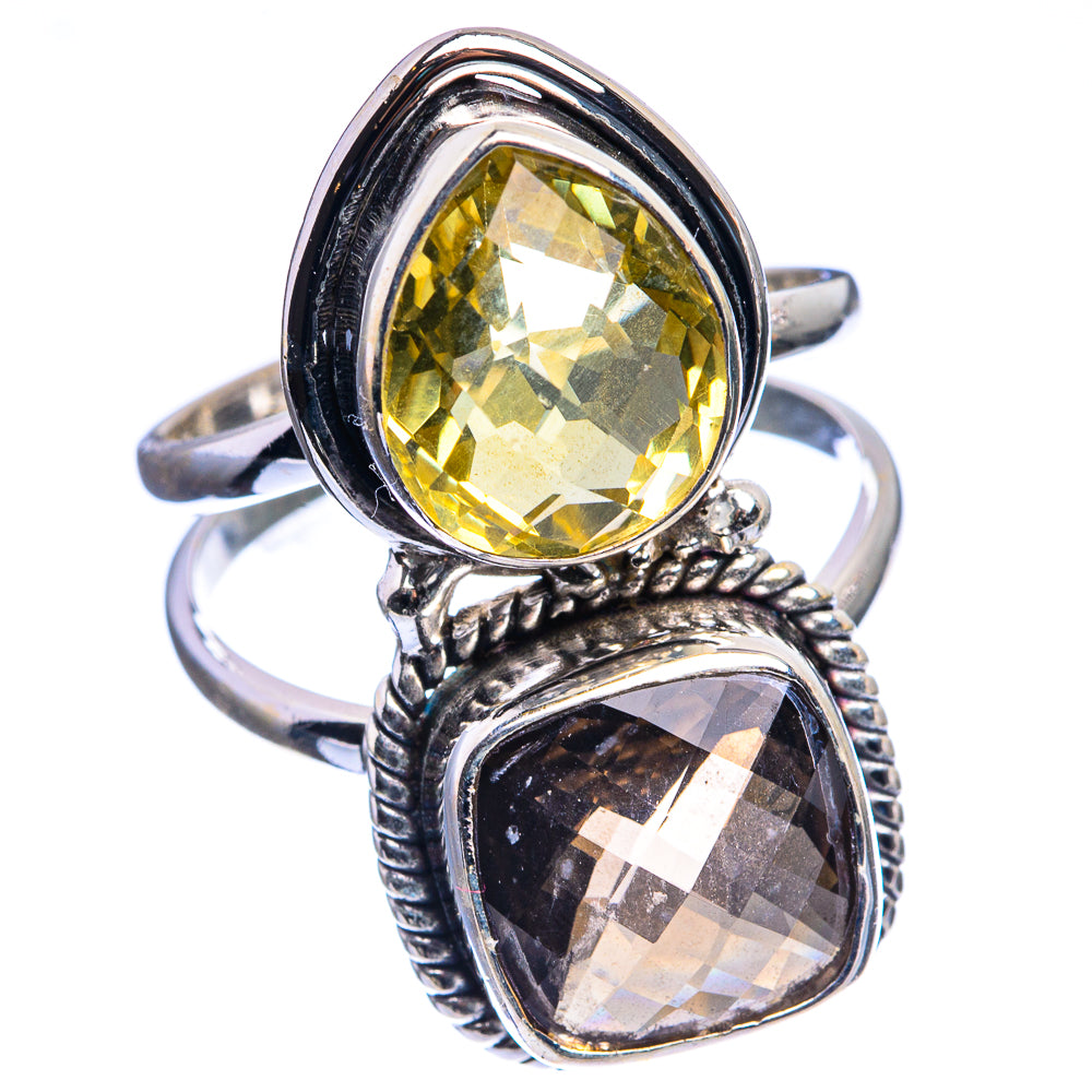 Large Smoky Quartz, Citrine Ring Size 9.5 (925 Sterling Silver) R142483
