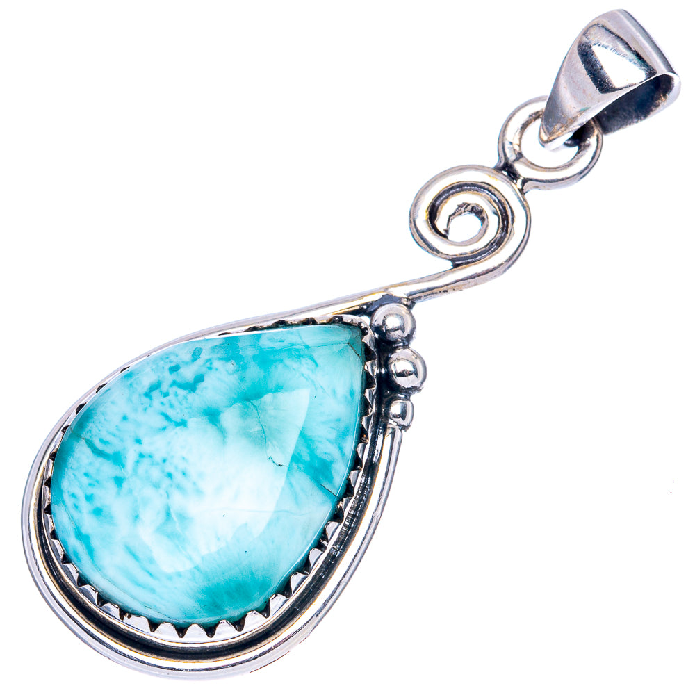 Larimar Pendant 1 1/2" (925 Sterling Silver) P42062