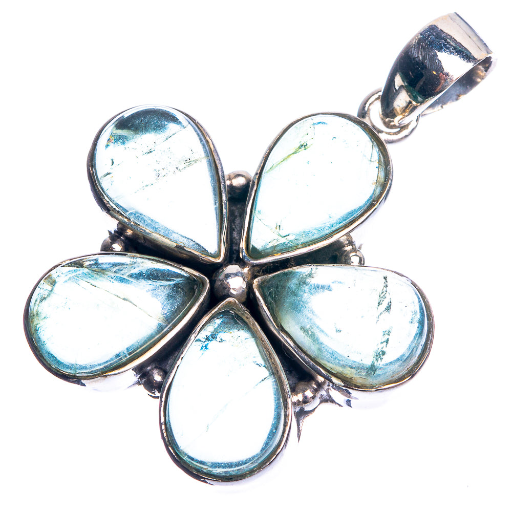Blue Fluorite 925 Sterling Silver Pendant 1 1/2"