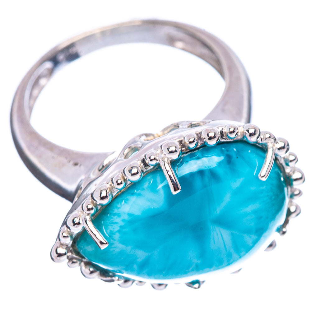 Premium Larimar Ring Size 6.5 (.925 Sterling Silver)