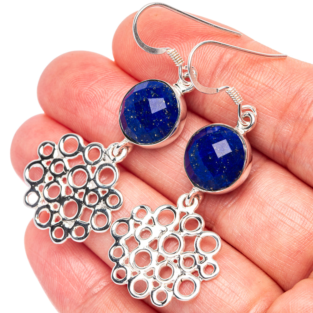 Premium Lapis Lazuli Earrings 2 1/8" (925 Sterling Silver) E2511