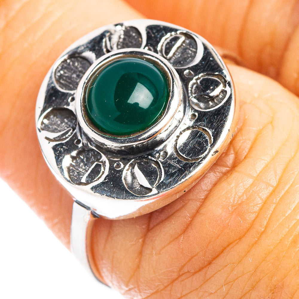 Green Onyx Dainty Ring Size 7 (.925 Sterling Silver)