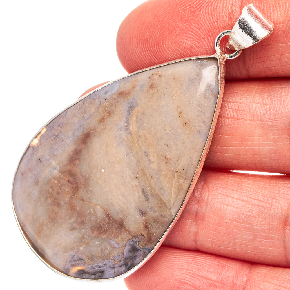 Mushroom Rhyolite Pendant 2 1/4" (Silver Plated)