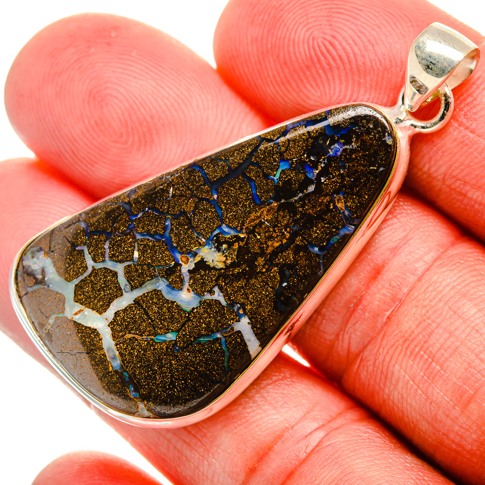 Australian Boulder OpalPendant 2" (925 Sterling Silver) PD37994