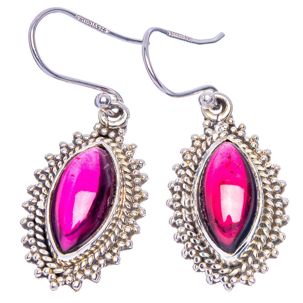 Garnet Earrings 1 1/2" (925 Sterling Silver) E433430