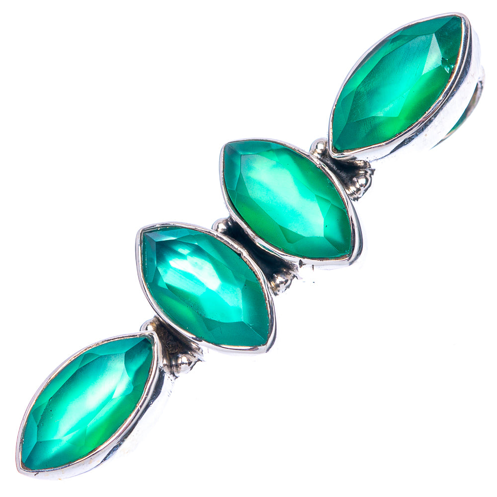 Green Onyx Dainty Pendant 1 3/8" (925 Sterling Silver) P43576
