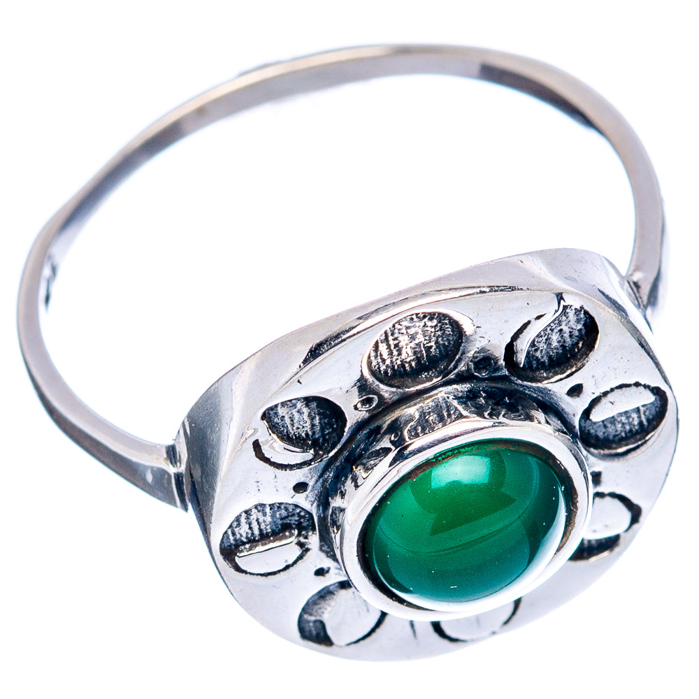 Green Onyx Dainty Ring Size 7 (.925 Sterling Silver)