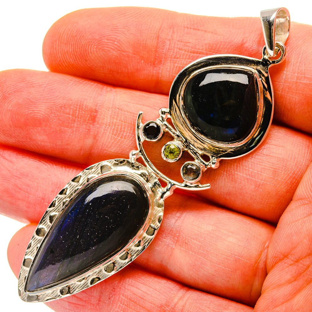 Signature Labradorite, Peridot Pendant 2 7/8" (925 Sterling Silver) PD37831