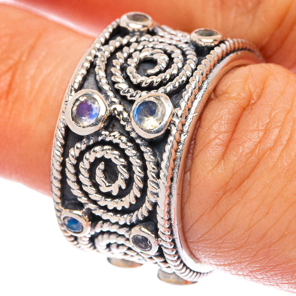 Rainbow Moonstone Ring Size 6 (925 Sterling Silver) R145954