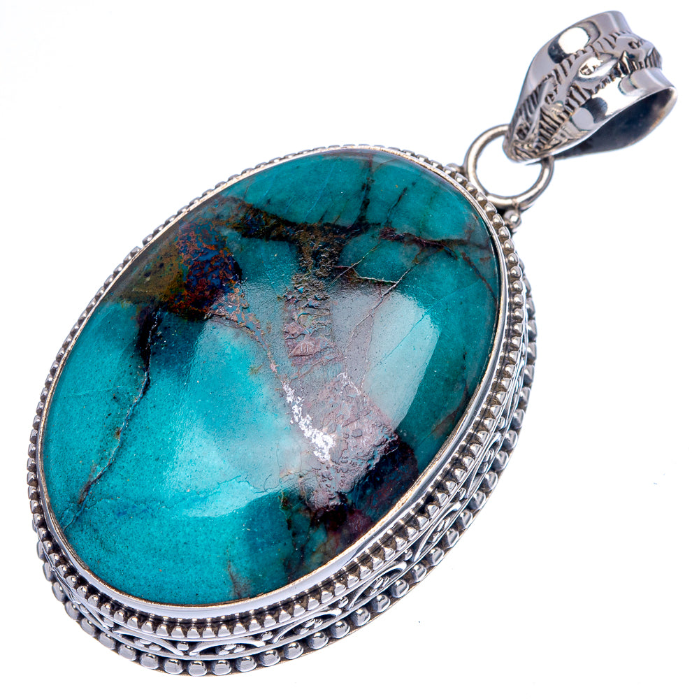 Tibetan Turquoise Pendant 1 7/8" (925 Sterling Silver) P40049