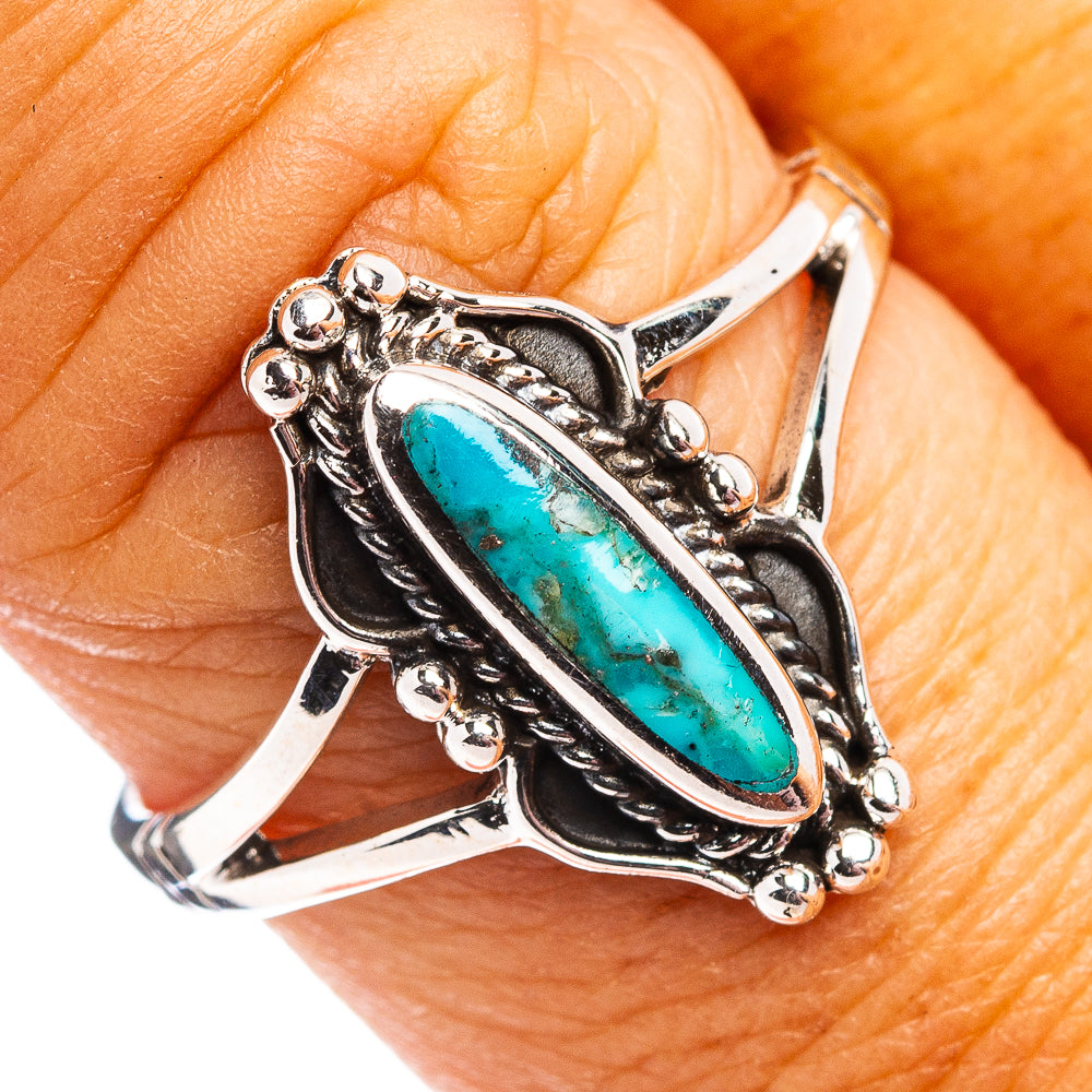 Native Style Mohave Turquoise Ring Size 8.75 (.925 Sterling Silver)