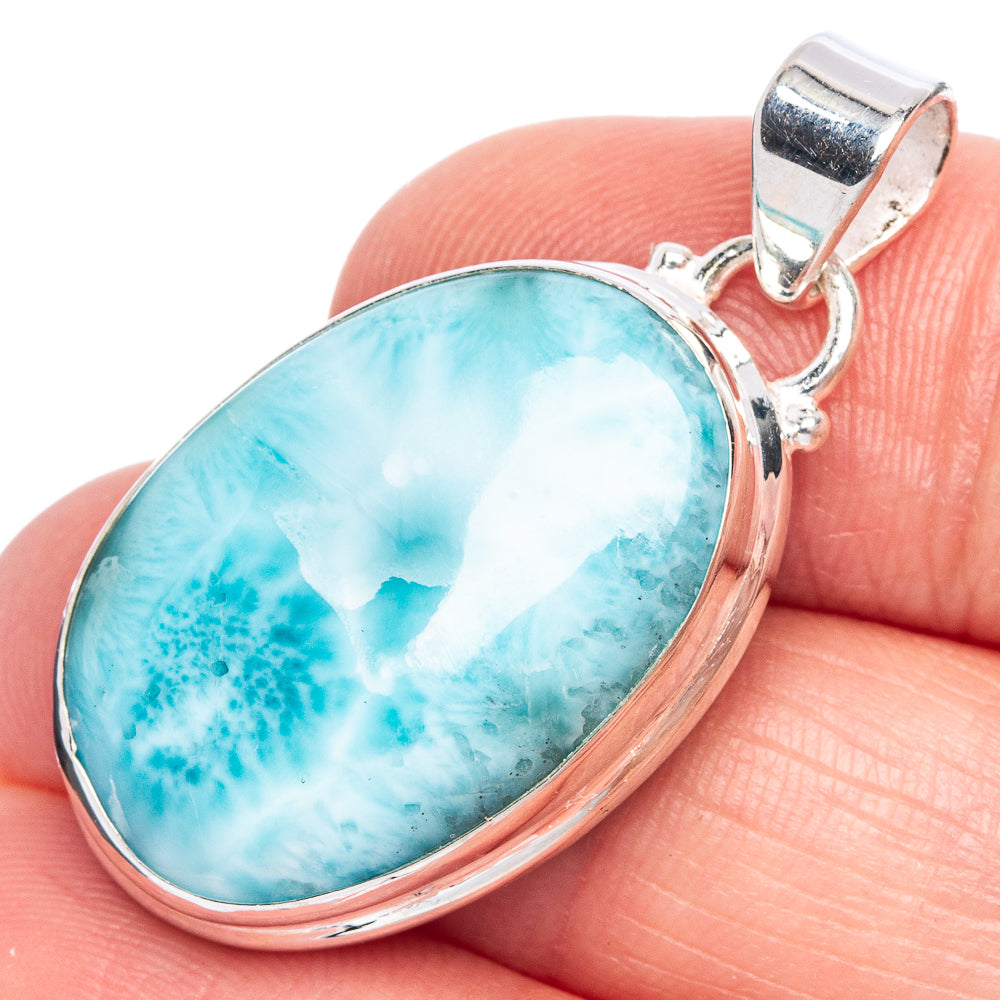 Larimar Pendant 1 1/2" (925 Sterling Silver) P40190