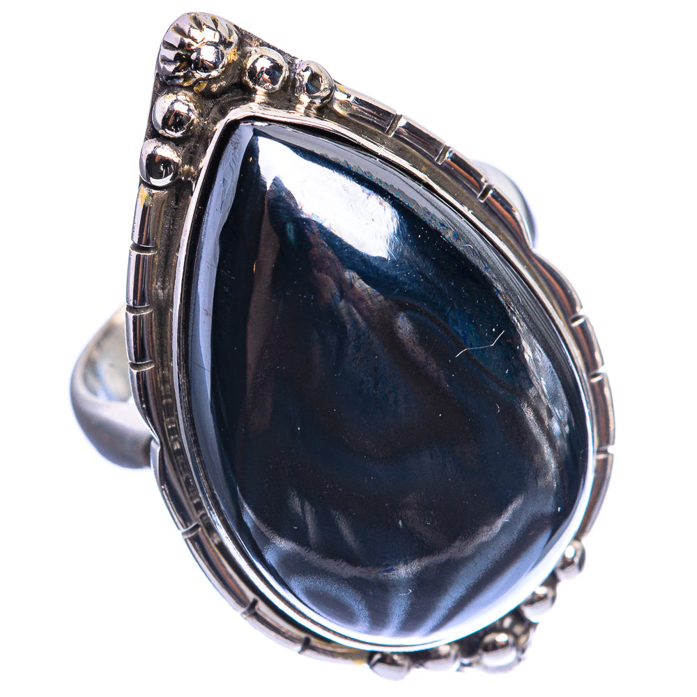 Large Hematite 925 Sterling Silver Ring Size 9