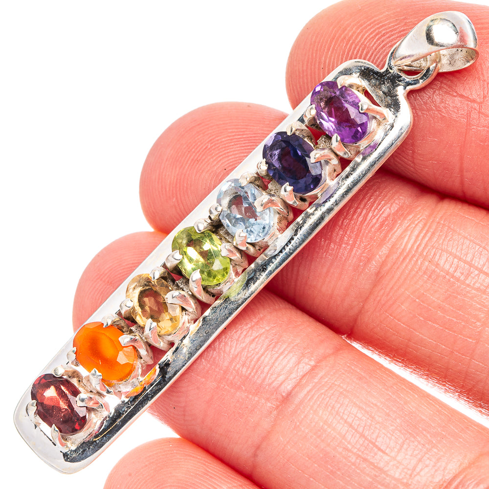 Rainbow Chakra Pendant 2 1/8" (925 Sterling Silver) P44088