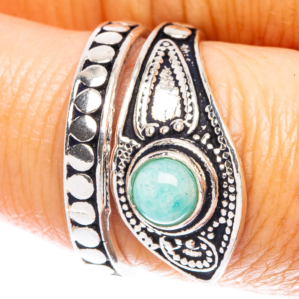 Rainbow Moonstone Dainty Ring Size 6 Adjustable (925 Sterling Silver) R5219
