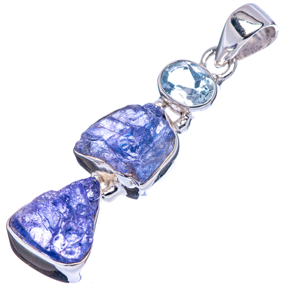 Tanzanite, Blue Topaz Pendant 1 5/8" (.925 Sterling Silver)