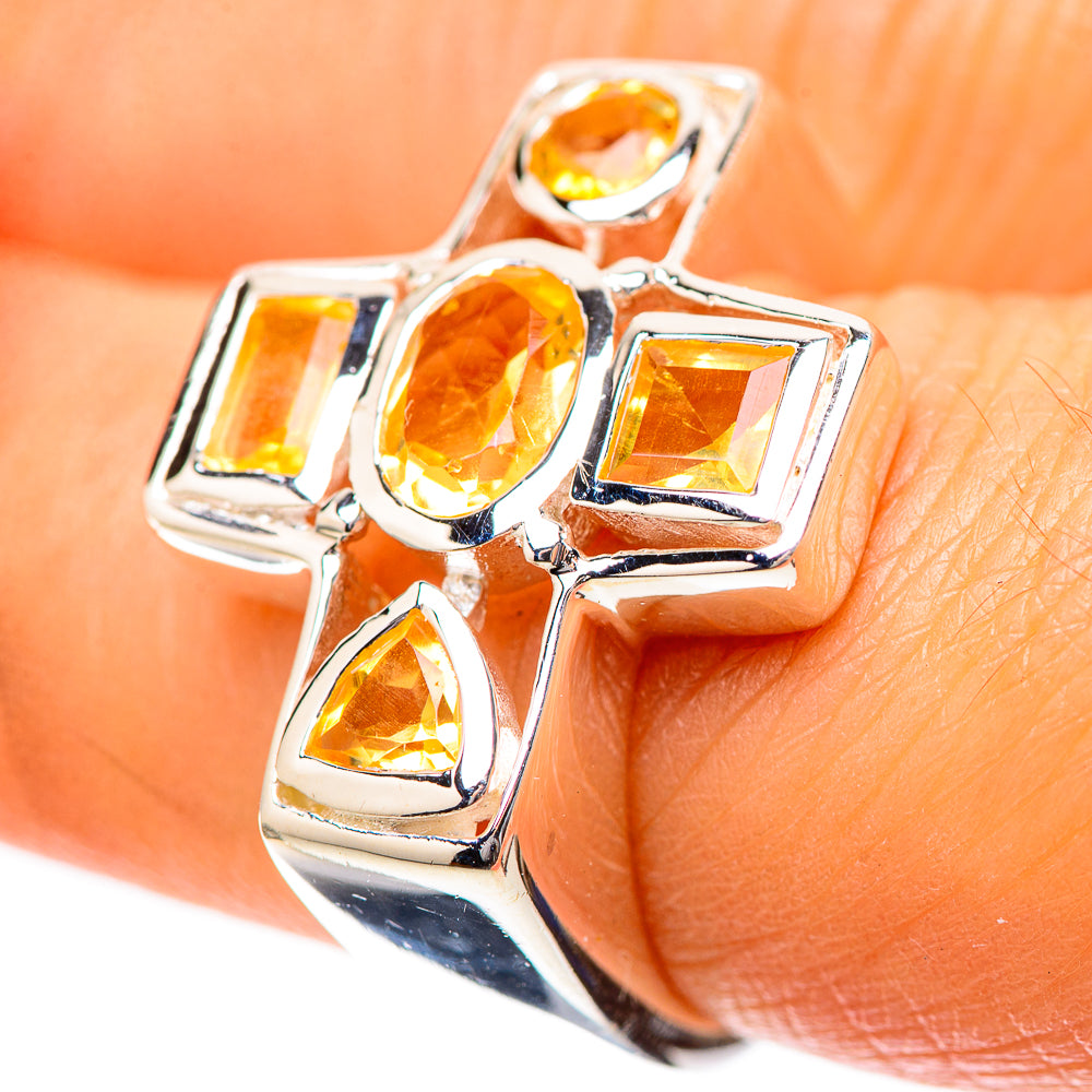 Faceted Citrine 925 Sterling Silver Ring Size 6.75 (925 Sterling Silver) RING139367