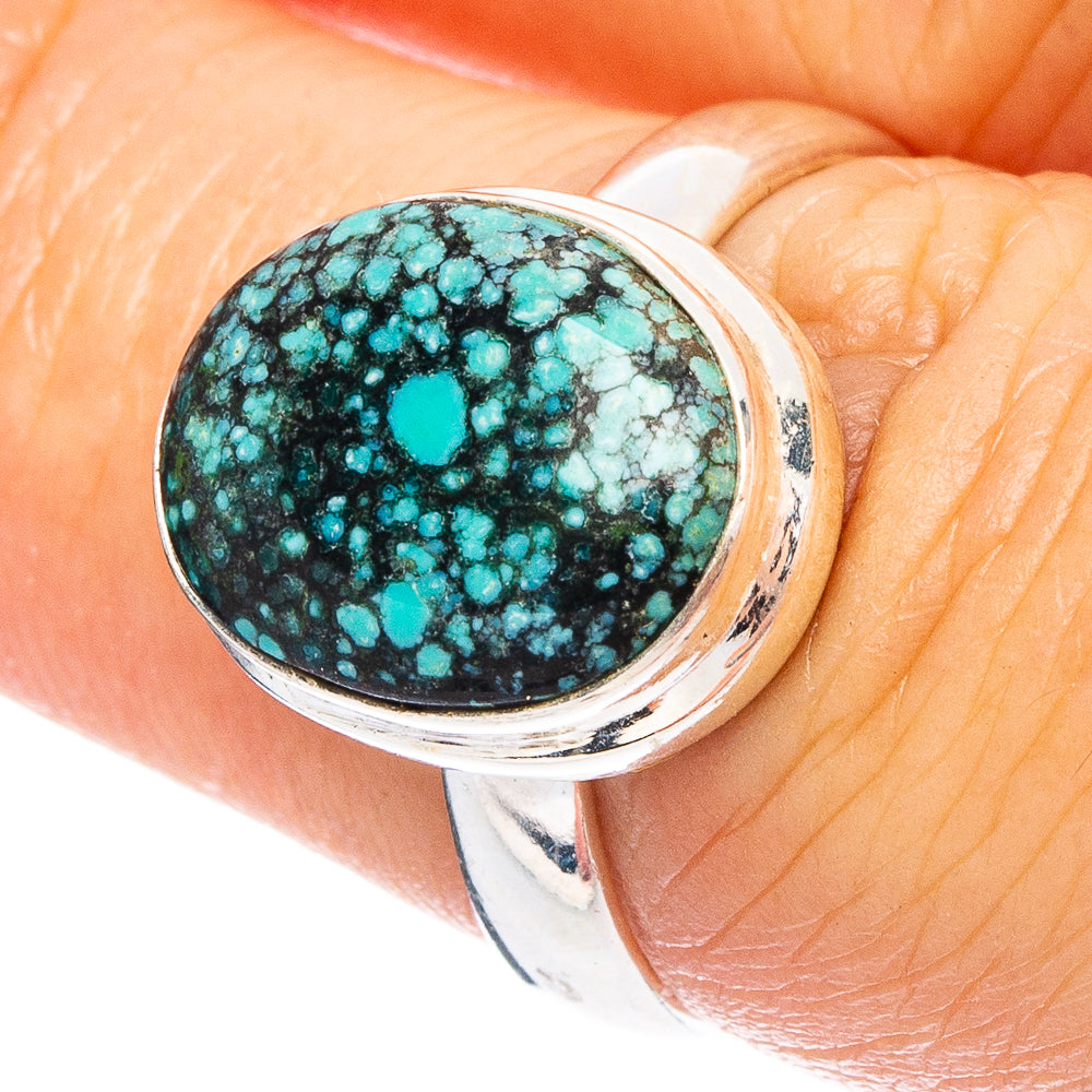 Rare Arizona Spiderweb Turquoise Ring Size 6.5 (925 Sterling Silver) R4761