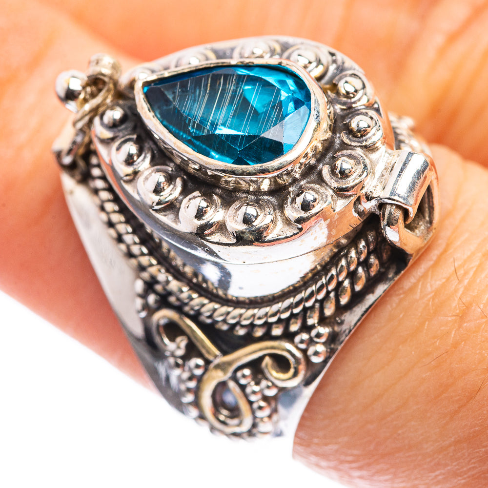 Poison London Blue Topaz Ring Size 7.5 (925 Sterling Silver) R142958