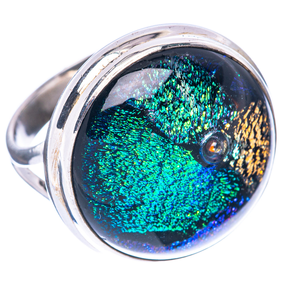 Dichroic Glass Ring Size 7.25 (925 Sterling Silver) R1668