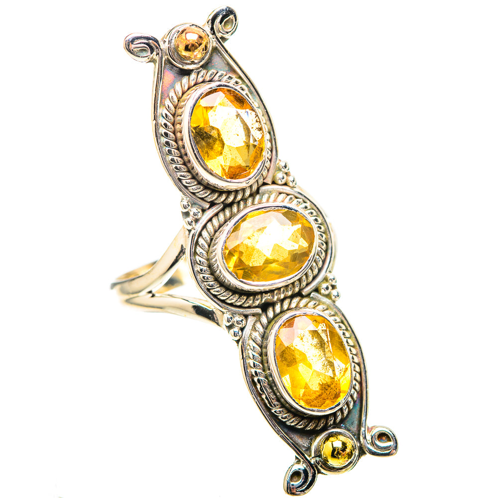 Large Faceted Citrine 925 Sterling Silver Ring Size 8 (925 Sterling Silver) RING139480