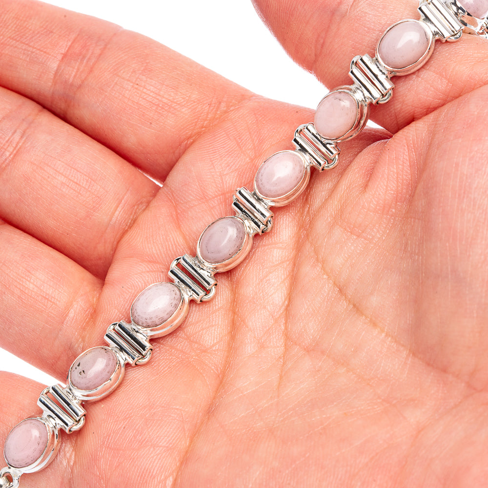 Pink Opal Bracelets 6 1/2 To 7 7/8" (925 Sterling Silver) B90368