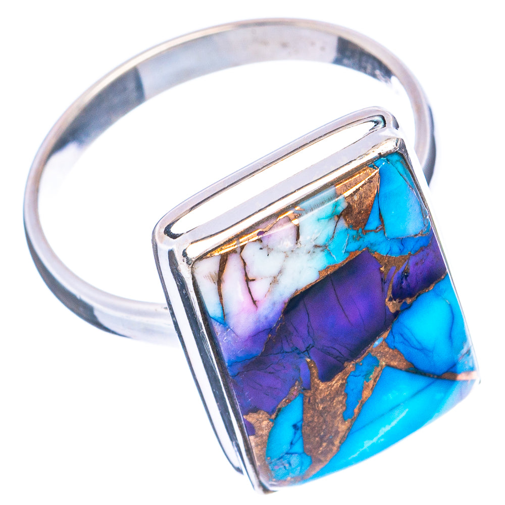 Ice Blue Dahlia Mohave Turquoise Ring Size 11 (.925 Sterling Silver)
